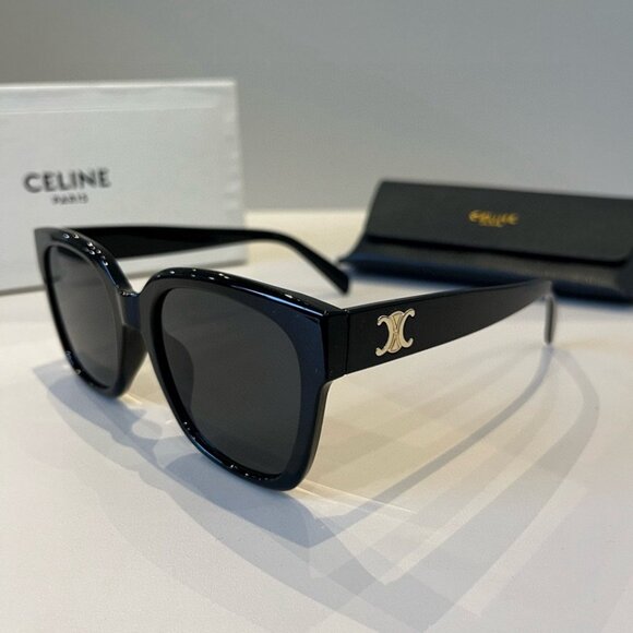 Celine Black Sunglasses with Gold Frame - Picture 1 of 6